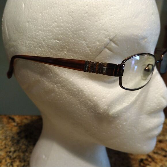 BULOVA “DOHA” Eyeglasses Frame Womens 53-17-135 Brown/Gunmetal Polished CS79 - Picture 4 of 11